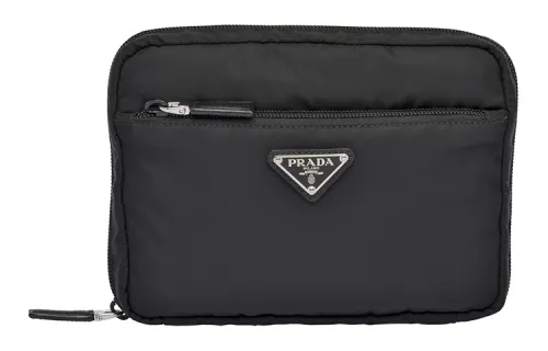 PRADA Zip Closure Nylon Toiletry Bag Men's Black