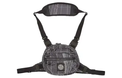 STONE ISLAND Nylon Fanny Pack, Crossbody Bag, Sling Bag Regular Men's Gray