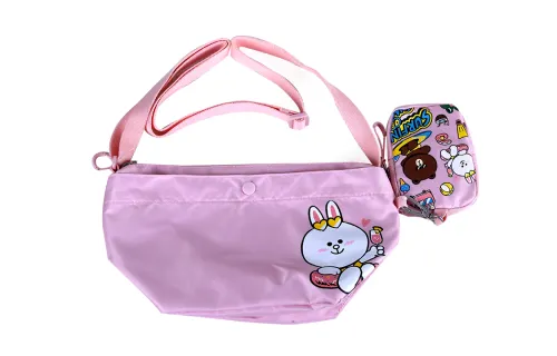 Li Ning X LINE FRIENDS Summer Collaboration Collection Nylon Fabric Crossbody Bag Women's Pink