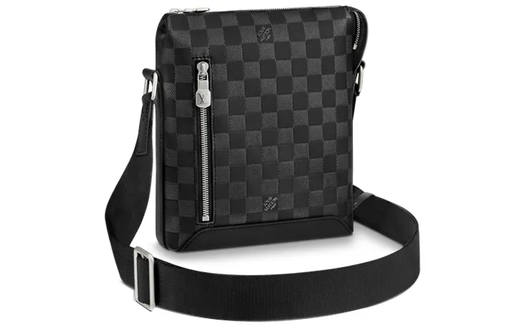 LOUIS VUITTON Discovery Cow Leather Backpack, Messenger Bag, Shoulder Bag Small Men's Black