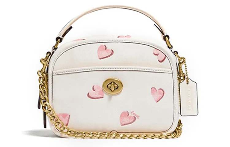COACH Lunchbo Cow Leather One Shoulder Handbag Women's White