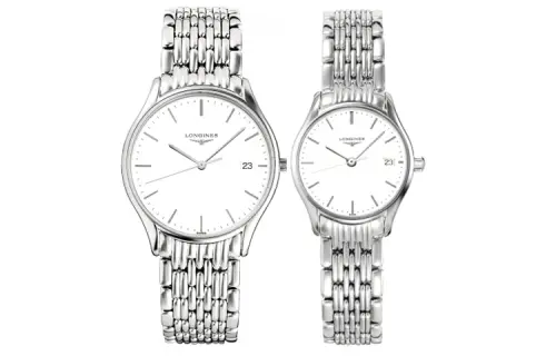LONGINES Lvya Collection Quartz Movement 30m Waterproof Unisex Watch 35mm White Dial Stainless Steel Case