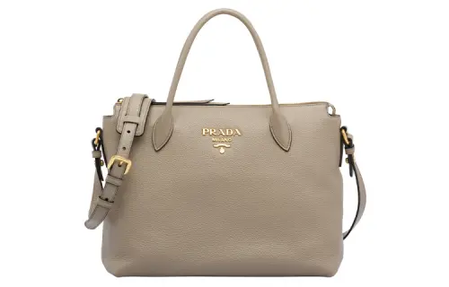PRADA Leather Shoulder Bag, Crossbody Bag, Handbag Women's Clay Gray