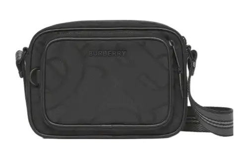Burberry Leather With Polyester And Cotton Camera Bag, Shoulder Bag, Crossbody Bag Regular Men's Black