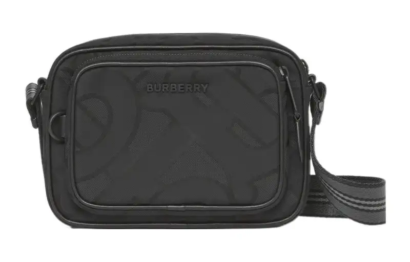 Burberry Leather With Polyester And Cotton Camera Bag, Shoulder Bag, Crossbody Bag Regular Men's Black