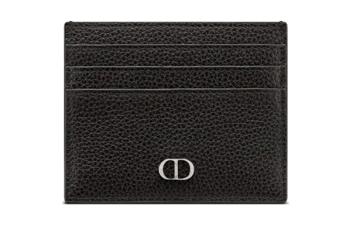 DIOR Cow Leather Card Holder Card Holder Men's Black