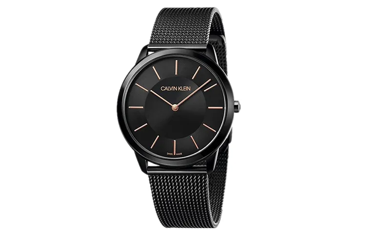 CALVIN KLEIN Quartz Wrist Watches Quartz Movement Stainless Steel Watchband Black Dial Unisex