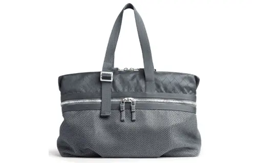 Bottega Veneta Zip Closure Nylon One Shoulder Handbag Men's Gray