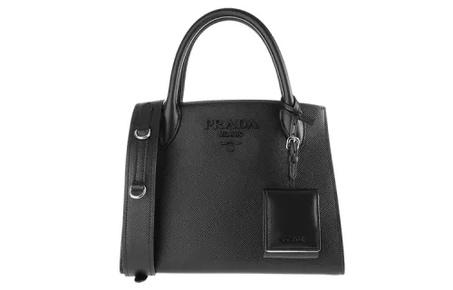 PRADA Saffiano Leather One Shoulder Handbag Women's Black