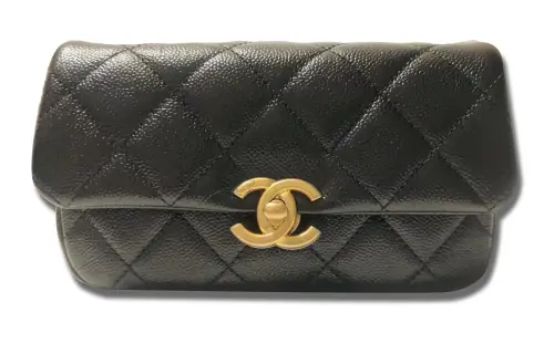 CHANEL Grain Embossed Cow Leather Crossbody Bag, Shoulder Bag Women's Black