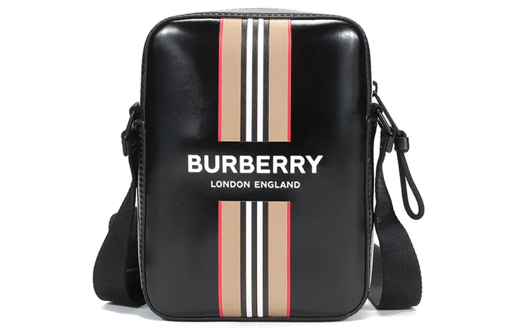 Burberry Coated Canvas Crossbody Bag, Shoulder Bag Men's Black