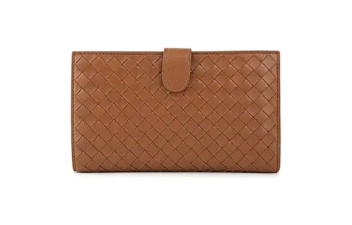 Bottega Veneta Leather Card Holder, Wallet Regular Women's Brown