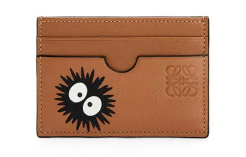 LOEWE Totoro Collaboration Cow Leather Card Holder Women's Brown/Black