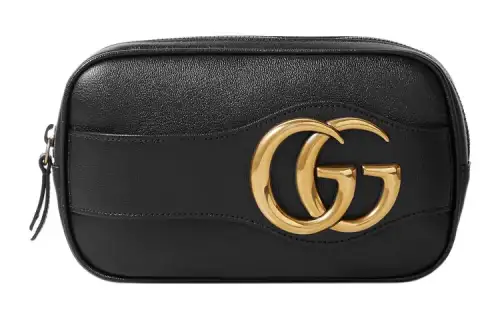 GUCCI Cow Leather Storage Bag Clutch Women's Black