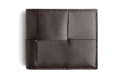 Bottega Veneta Leather Wallet Small Men's Dark Chocolate