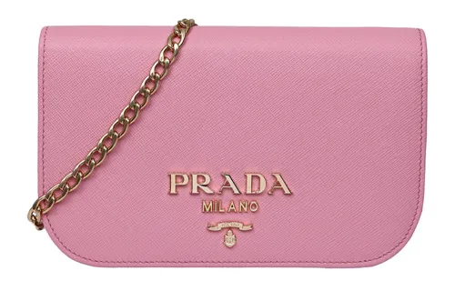 PRADA Chain Calfskin Shoulder Bags Women's Pink