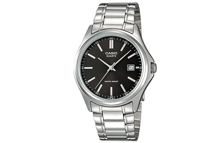 CASIO STANDARD Quartz Movement Stainless Steel Strap Watch Men's Watches Black Dial