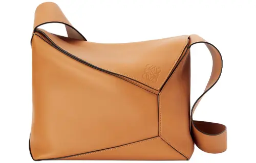 LOEWE Puzzle Napa Calf Leather Handbag, Shoulder Bag Men's Camel