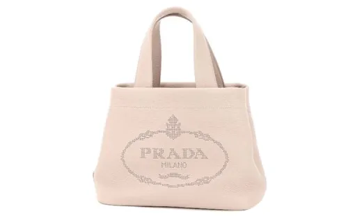 PRADA Luggage Collection Leather Handbag Women's Light Pink