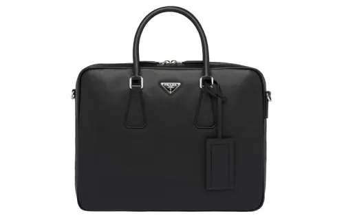PRADA Saffiano Leather Briefcase, Handbag Men's Black