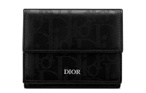 DIOR Leather Wallet Men's Black