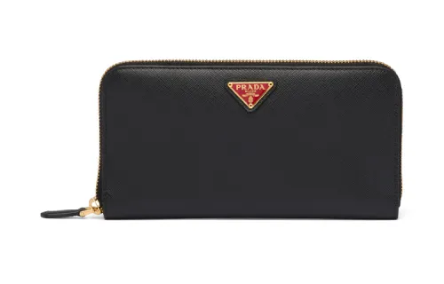 PRADA Saffiano Leather Card Holder, Wallet Women's Black