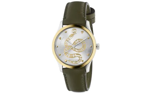 GUCCI G Timeless Collection Wrist Watches Quartz Movement Leather Strap White Dial Unisex