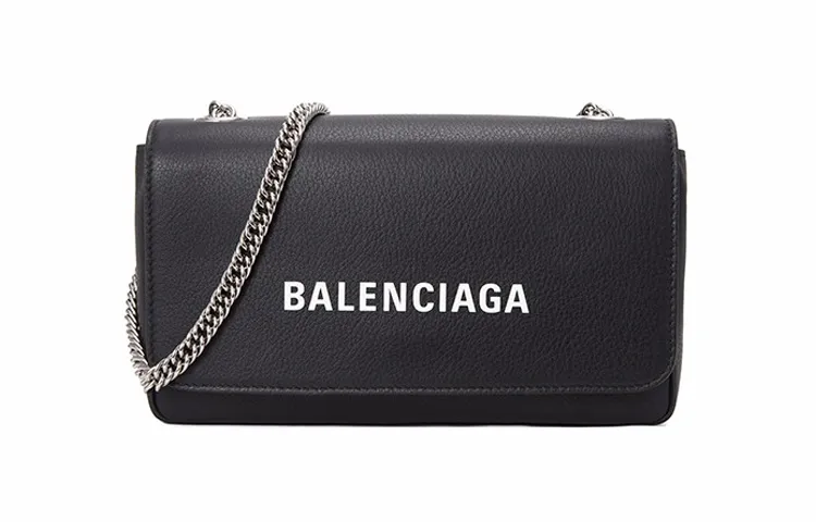 Balenciaga Logo Print Cow Leather Crossbody Bag, Shoulder Bag Women's Black