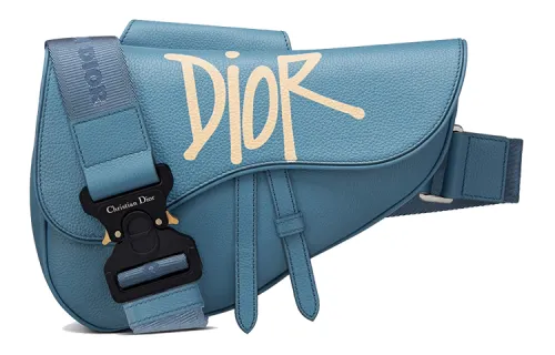 DIOR Saddle Cow Leather Crossbody Bags Men's Blue