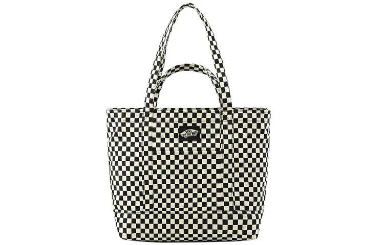 Vans Cotton Tote Bag, Shopping Bag, Shoulder Bag, Handbag Regular Unisex Black White