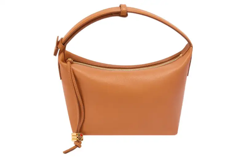 LOEWE Cubi Adjustable Strap Nappa Calfskin Lunch Bag, Shoulder Bag, Crossbody Bag, Handbag Small Women's Brown