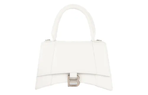 Balenciaga Hourglass Cow Leather Shoulder Bag, Crossbody Bag, Handbag Small Women's White