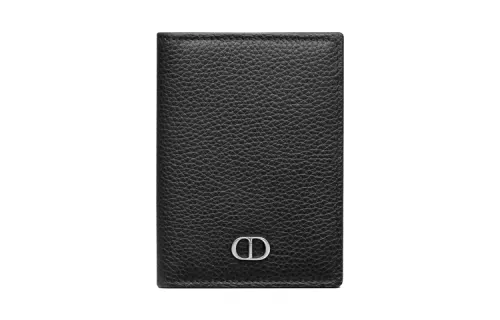 DIOR Grained Calfskin Card Holder Men's Black