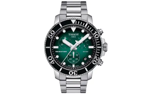 TISSOT Starfish Collection Quartz Movement Men's Watches Watch 45.5mm Green Dial Steel Strap