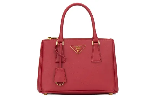 PRADA Leather Handbag Mini Unisex Red