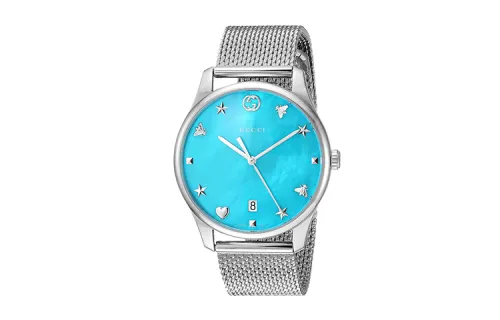GUCCI G Timeless Collection Wrist Watches Quartz Movement Stainless Steel Strap Blue Dial Unisex