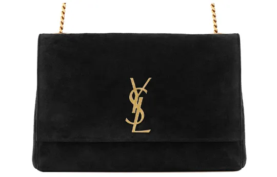 SAINT LAURENT Kate Calfskin Lambskin With Suede Leather Crossbody Bag, Shoulder Bag Medium Women's Black