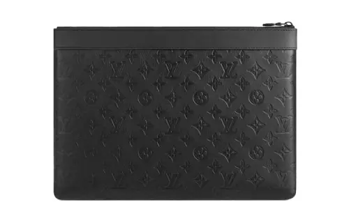 LOUIS VUITTON Discovery Calfskin Clutch Large Men's Black
