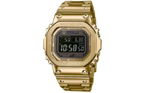 G SHOCK Metal Small Block B5000 Gold Bar Gift Box Set Solar Movement Stainless Steel Strap Watch