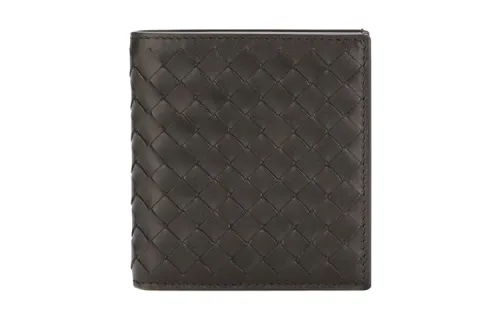 Bottega Veneta Short Calfskin Wallet Men's Coffee
