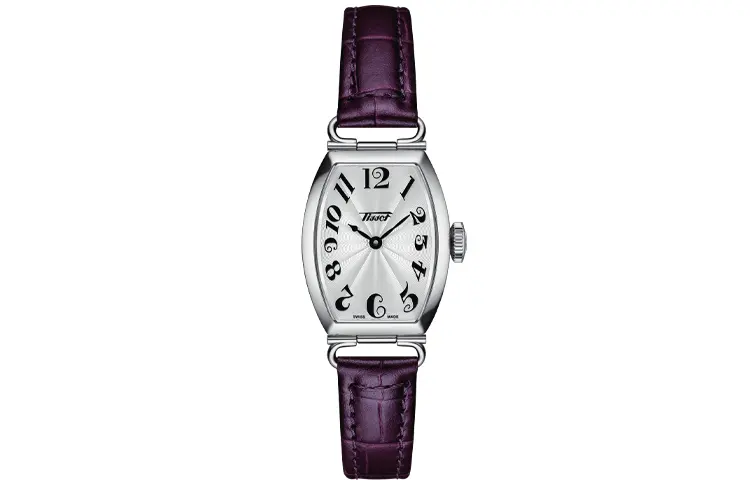 TISSOT Porto Collection Quartz Movement Women's Watch 30mm White Dial Stainless Steel Case Leather Strap
