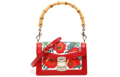 MIU MIU Embroidery Handbag Women's Red