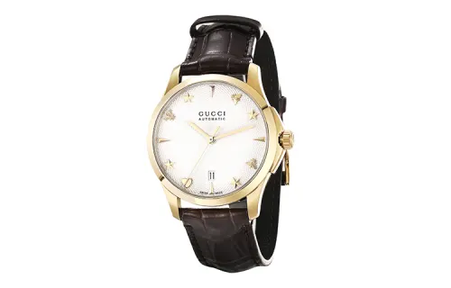 GUCCI G Timeles Collection Wrist Watches Automatic Mechanical Movement Crocodile Leather Strap White Dial Women's Watch