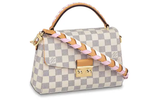 LOUIS VUITTON Croisette Canvas Shoulder Bag, Handbag Women's Beige/White/Pink