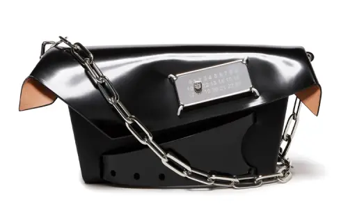 Maison Margiela Shiny Patent Leather Box Bag, Shoulder Bag, Crossbody Bag Small Unisex Black