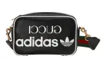 GUCCI Adidas Originals Collaboration GUCCI X ADIDAS Leather Camera Bag, Shoulder Bag, Crossbody Bag Small Men's Black