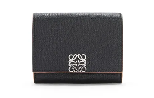 LOEWE Anagram Cow Leather Wallet Women's Black