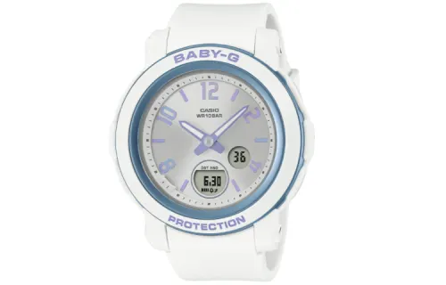 CASIO BABY G Collection Quartz Movement Resin Strap Watch Women's Watch Silver Dial