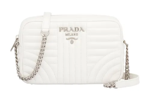 PRADA Cow Leather Crossbody Bag, Shoulder Bag Women's White