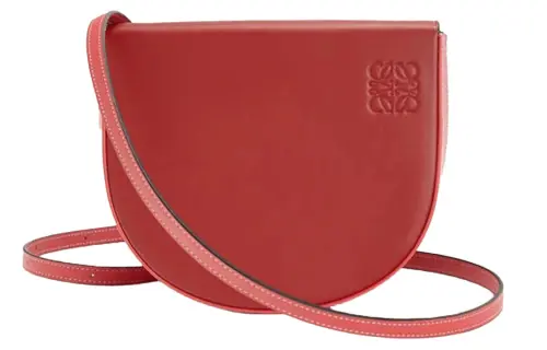LOEWE Heel Soft Calfskin Horseshoe Bag, Clutch, Shoulder Bag, Crossbody Bag Regular Women's Red